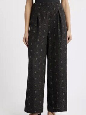 Bobeau Allover Print Wide Leg Pants